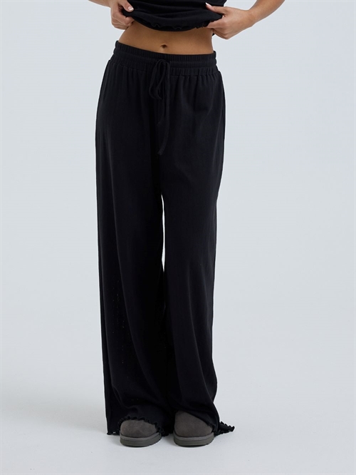 SEAMLESS BASIC JACQUARD PANTS BLACK
